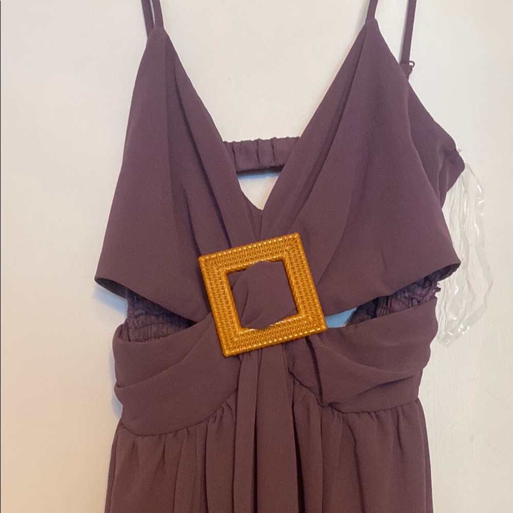 Purple Ruched Sleeveless Maxi Sundress - Picture 3 of 5